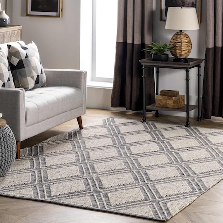 Nuloom Amada Hand Loomed Textured Diamonds Cotton Area Rug 5ft x 8ft SUTN04A-508